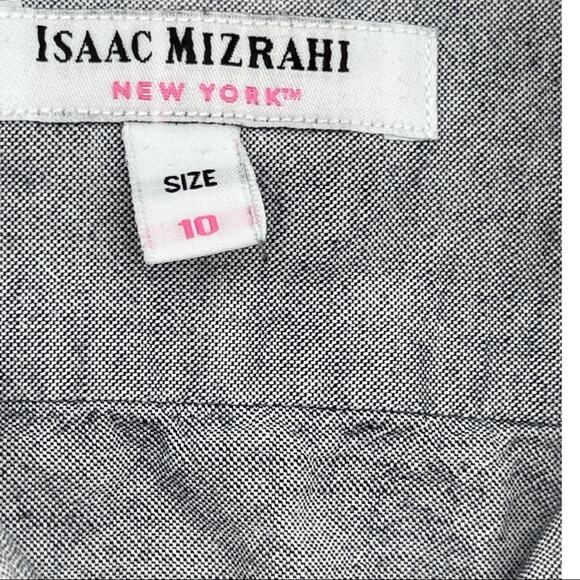 Isaac Mizrahi Gray Cotton Button Down Shirt Size 10 - Picture 4 of 5